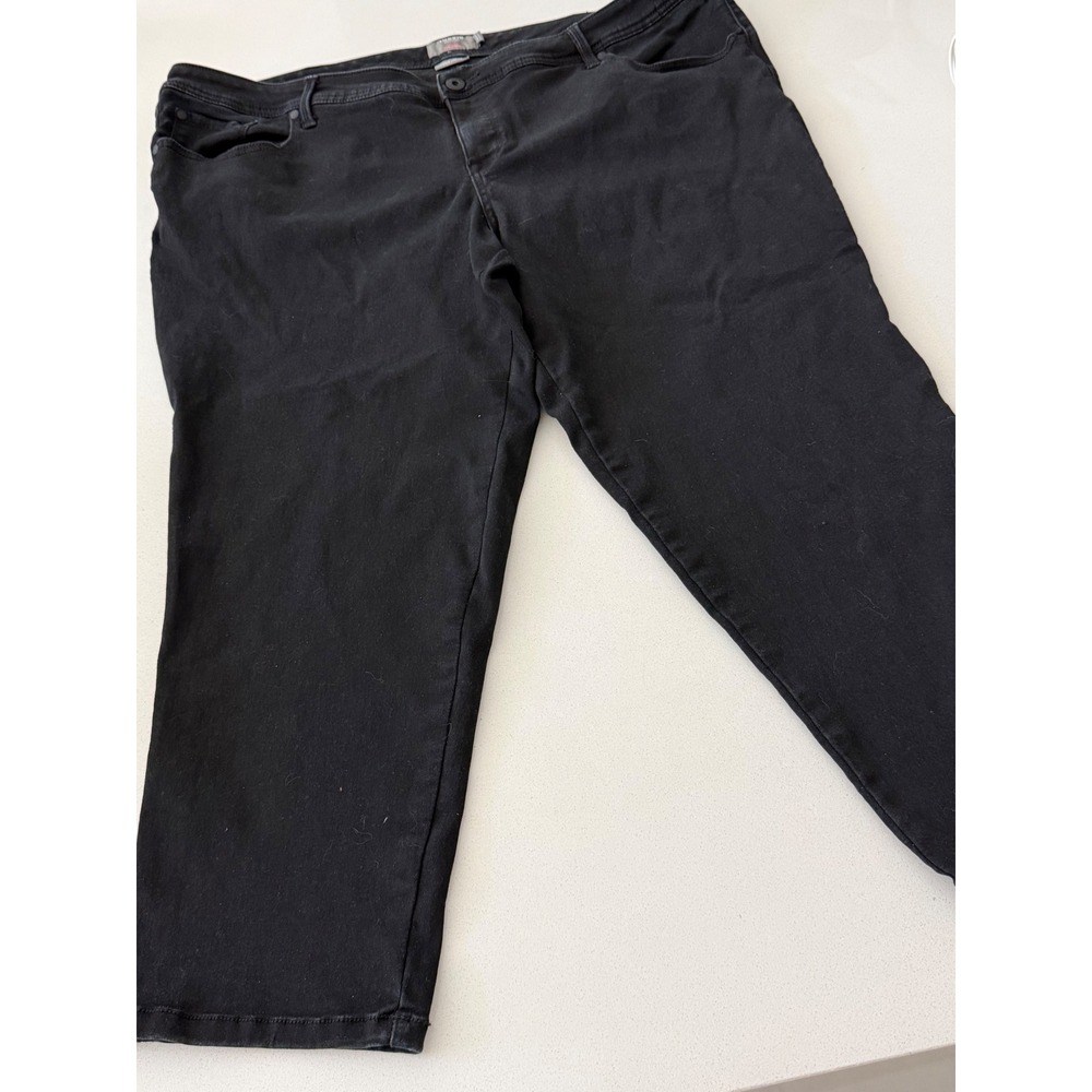 Torrid Luxe Skinny Jeans Black Sateen Stretch Plus Size 26S Short Inseam Pants